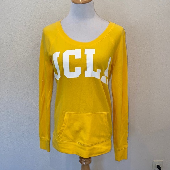 PINK Victoria's Secret Tops - Victoria Secret Pink x 5th Ocean UCLA Sweatshirt Yellow Front Pocket size medium